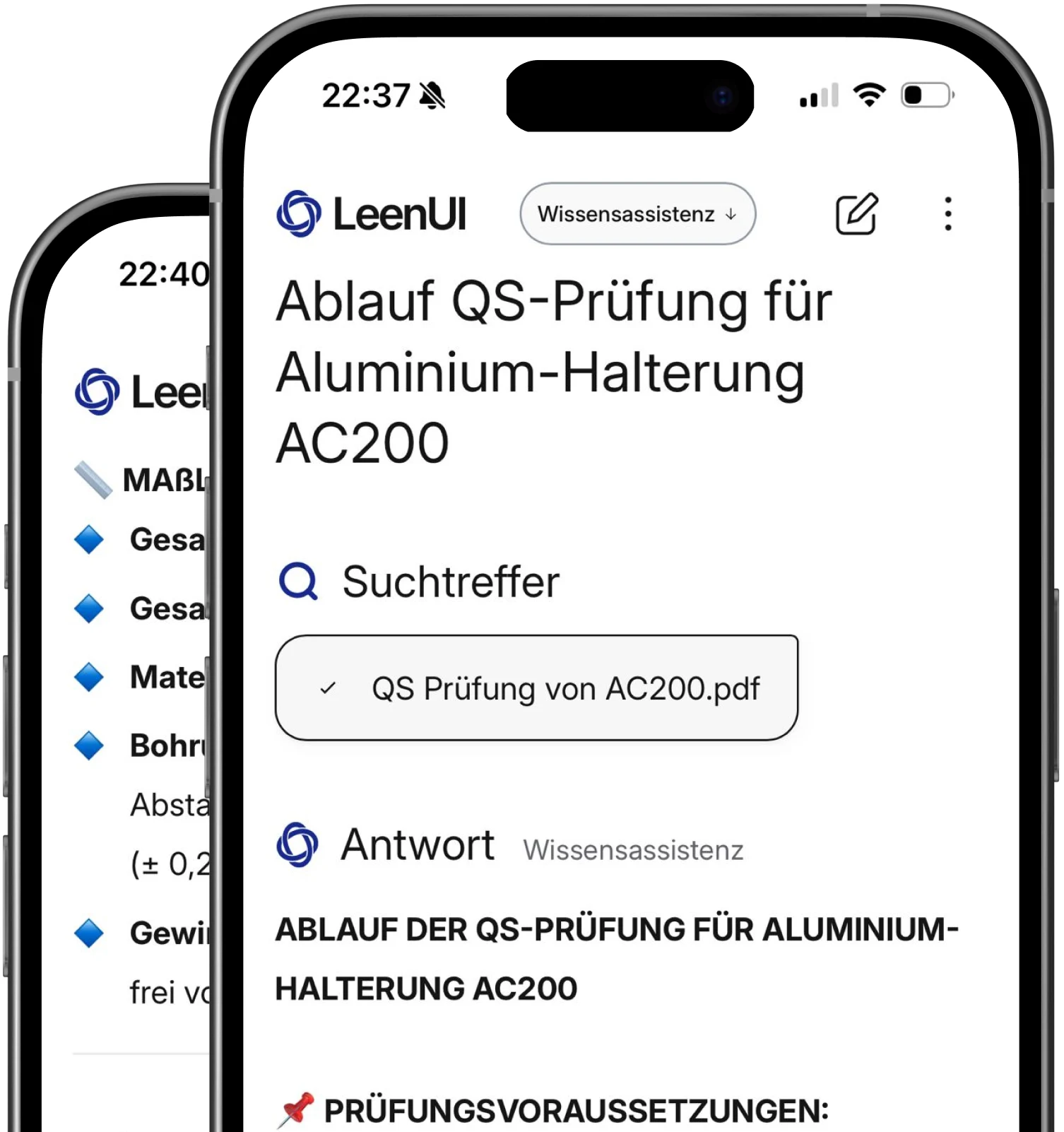 LeenUI auf einem Smartphone nutzen